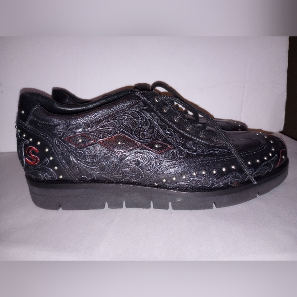 Men Warren Edwards Black shoes Sz9 - Picture 1 of 8